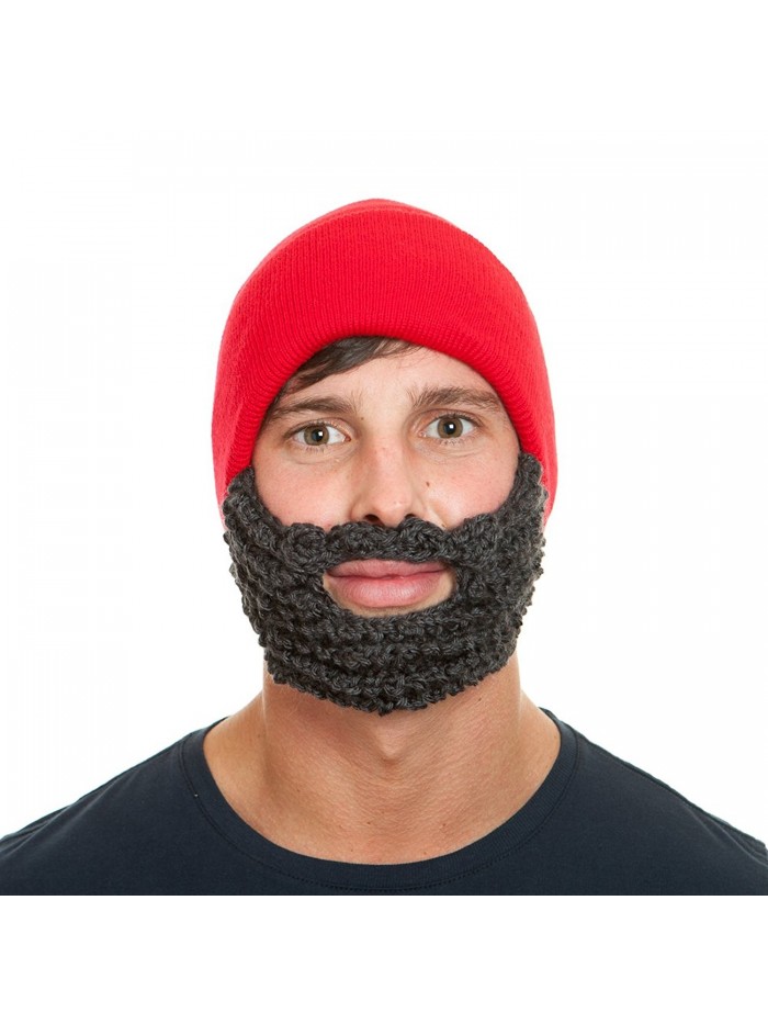 The Original Beard Beanie- Lumberjack Style Beard Hat - red - CC116R9DPUH