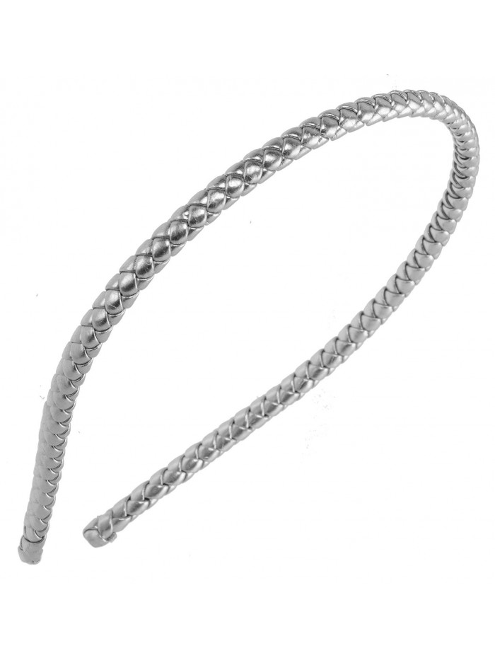 L. Erickson Braided 1/4" Headband - Metallic Silver - Metallic Silver - CP11CS58ZEZ