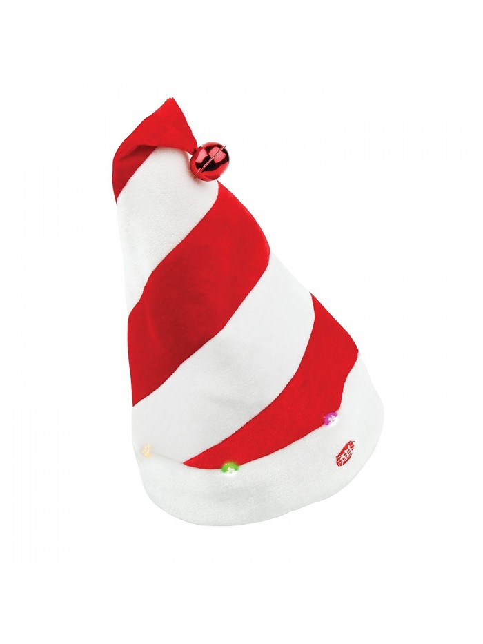 Christmas Shop Singing Christmas Hat (2 Designs) - Stripes - CX11Q5QTSY9