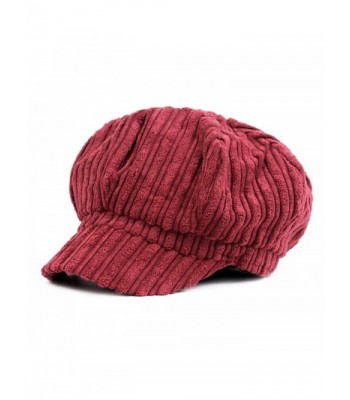 ZLSLZ Womens Corduroy Striped Octagonal Ivy Newsboy Cabbie Gatsby Painter Hats Caps - Jiuhong - CS186KCNUTM