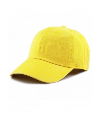 THE HAT DEPOT 100% Cotton Pigment Dyed Low Profile Six Panel Cap Hat - Yellow - C7189A2W984