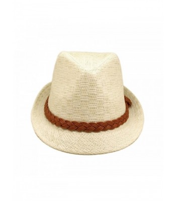 Classic White Fedora Straw Braided