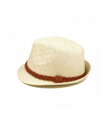 Classic White Fedora Straw Braided in Women's Fedoras