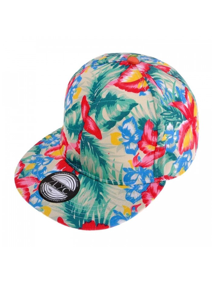 ZLYC Women Fashion Floral Print Adjustable Casual Snapback Baseball Cap Hat - 1 Green - CQ11NRHGW8T