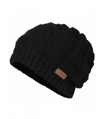 ZPbliss Dual- use Slouchy Knit Beanie Cycling Hat Oversized Baggy Tail Solid Ponytail Cap Ski Scarf - Black - C6186AU4OGK