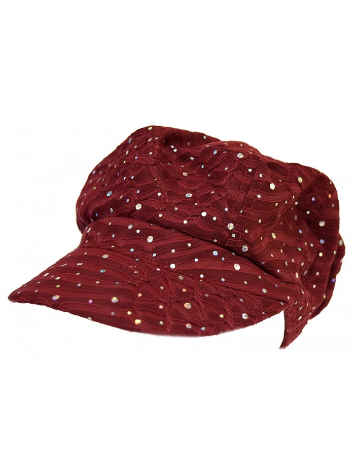 Sparkle Glitter Newsboy Cap / Burgundy - CD112SXC14R