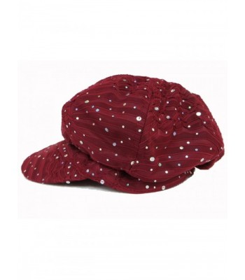 Sparkle Glitter Newsboy Cap Burgundy