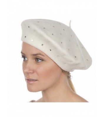 Sakkas Juliette Wool Slouch Beret - White - CH11MCFLDY5