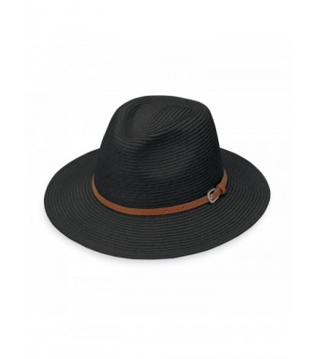 wallaroo Women's Naples Sun Hat - colorful Paper Braid Fedora - UPF50+ - Black - CB12O3X27BP