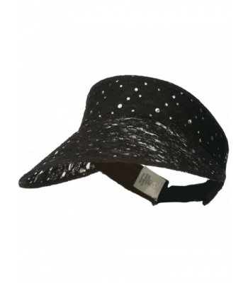 Lace Glitter Sun Visor - Black W40S33D - CQ11E8TVTUB