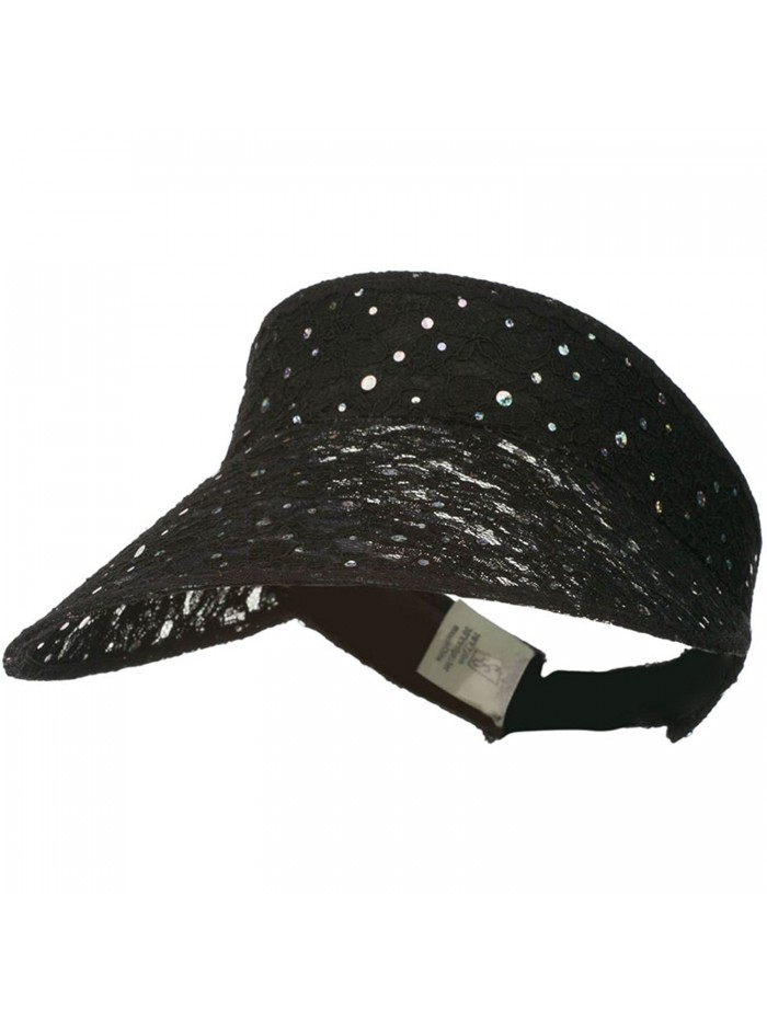 Lace Glitter Sun Visor - Black W40S33D - CQ11E8TVTUB