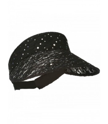 Lace Glitter Sun Visor Black in Women's Visors