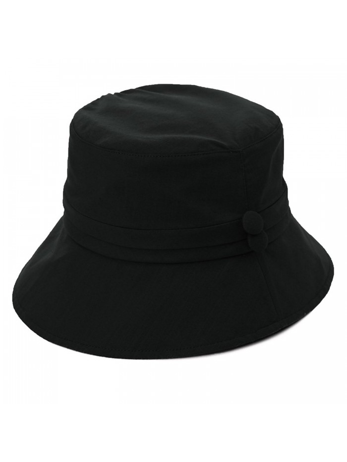 Siggi Bucket Cord Sun Summer Beach Hat Wide Brim for Women Foldable UPF 50+ - 89024_black - CO17YX8CM26
