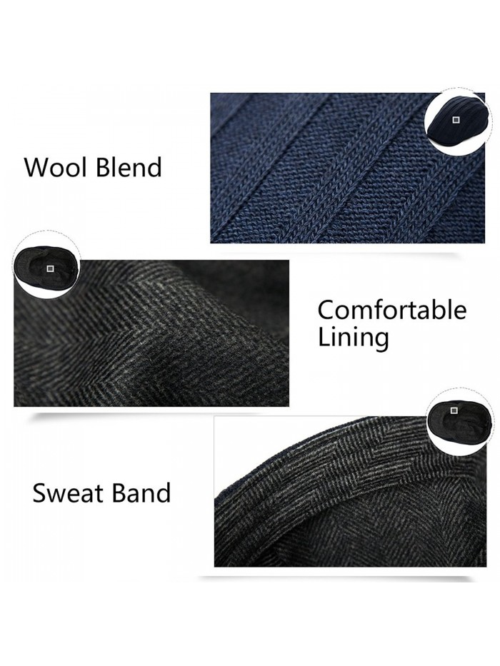 Mens Winter Wool Newsboy Cap Fitted Ivy Flat Cap Cold Weather Hats ...