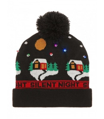 Capelli New York Cuff Hat Silent Night with Multi LED Lights - Black Combo - CA126RJUPTP