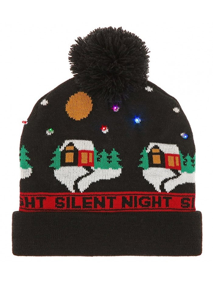 Capelli New York Cuff Hat Silent Night with Multi LED Lights - Black Combo - CA126RJUPTP