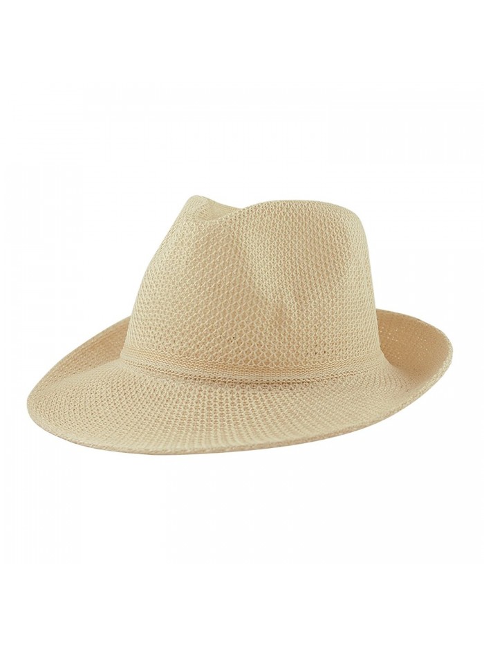 eBuyGB Women's Summer Hat Trilby / Fedora - Beige - C011YVKEWSN
