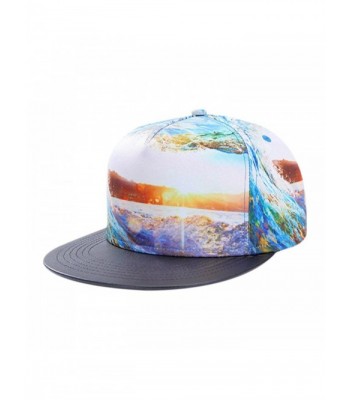 So'each 3d Galaxy Starry Ocean Print Pu Flatbill Visor Snapback Cap Baseball Hat - CL12E6126TN