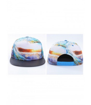 3d Galaxy Starry Ocean Print Pu Flatbill Visor Snapback Cap Baseball ...