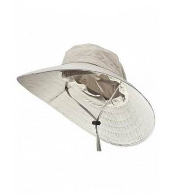 Sun Protection Zone Unisex Lightweight Adjustable Outdoor Booney Hat (100 SPF- UPF 50+) - Khaki - CG11KQYO553