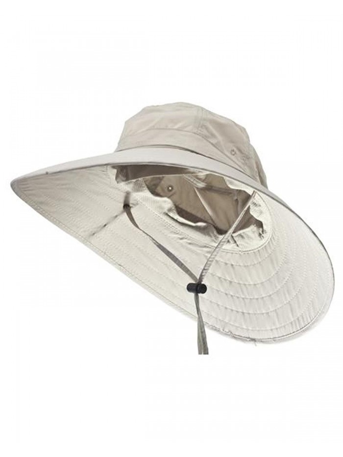 Sun Protection Zone Unisex Lightweight Adjustable Outdoor Booney Hat (100 SPF- UPF 50+) - Khaki - CG11KQYO553
