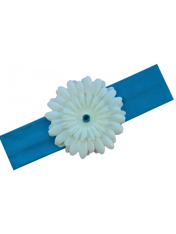 Girls Gerber Daisy Stretch Headband - Turquoise - CS11NH4IDR5