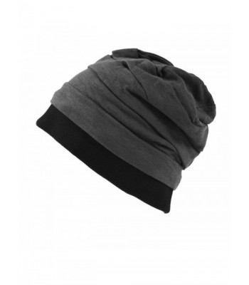 CHARM Casualbox Mens Womens Japanese Design Cotton Linen Big Beanie Hat Baggy Slouch - Dark Gray - C111BJHVERN