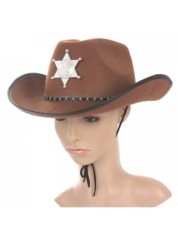 Tinksky Cowboy Western Wild Hat Fancy Dress Halloween Party Costume Props Gift Brown - C212JUES7B7