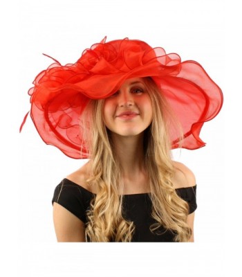 Ruffle Cascade Floral Feathers Hat