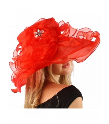 Ruffle Cascade Floral Feathers Hat in Women's Sun Hats