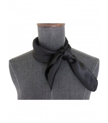 Silk square scarf pure color head scarf blend neckerchief - Black - CN12GAPO415