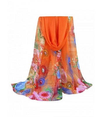 Shawl- New Lady Long Soft Wrap Silk Chiffon Scarf Scarves - X_orange - C0185TCXGG8