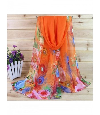 Shawl Chiffon Scarf Scarves X_Orange