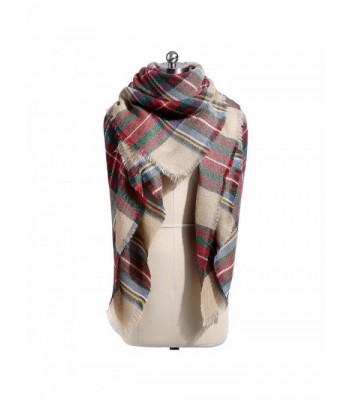 Plaid Blanket Scarf- Winter Warm Scarf Soft Cashmere Feel Wrap Shawl Scarves for Women with Tassels - Color4 - C518037G4SN