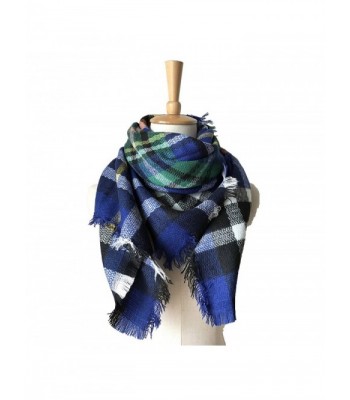 Abclothing Family Match Scarf Plaid Blanket Shawls for Adult and Kids - Saphire - CH1883WXWL8