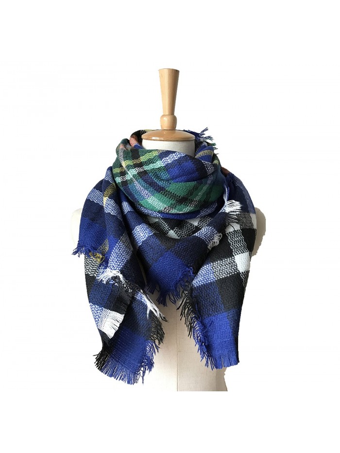 Abclothing Family Match Scarf Plaid Blanket Shawls for Adult and Kids - Saphire - CH1883WXWL8