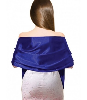 LHY Costumes Satin Shawl Wrap For Wedding/Evening Party (Two Layers) - Royal Blue - C817YIKCRYE