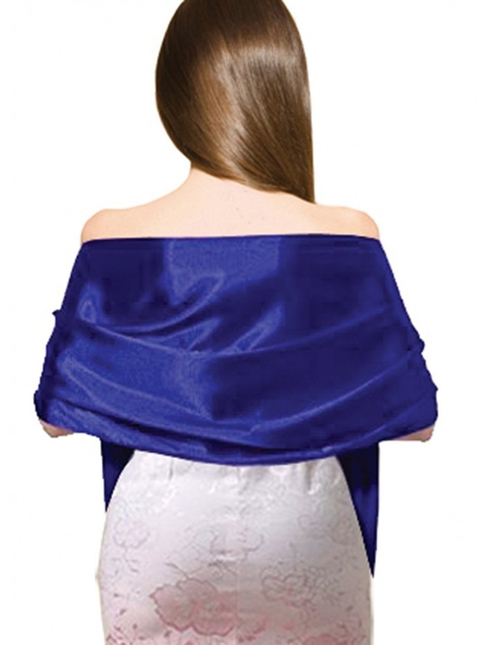 LHY Costumes Satin Shawl Wrap For Wedding/Evening Party (Two Layers) - Royal Blue - C817YIKCRYE