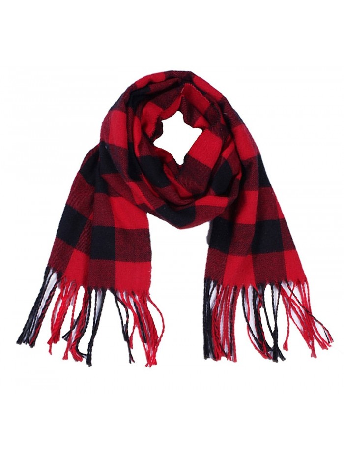 Wander Agio Kids Scarf Warm Shawls Scarves Parent-child Scarf Womens Plaid Scarfs Small - Red Black - C7186275QMC