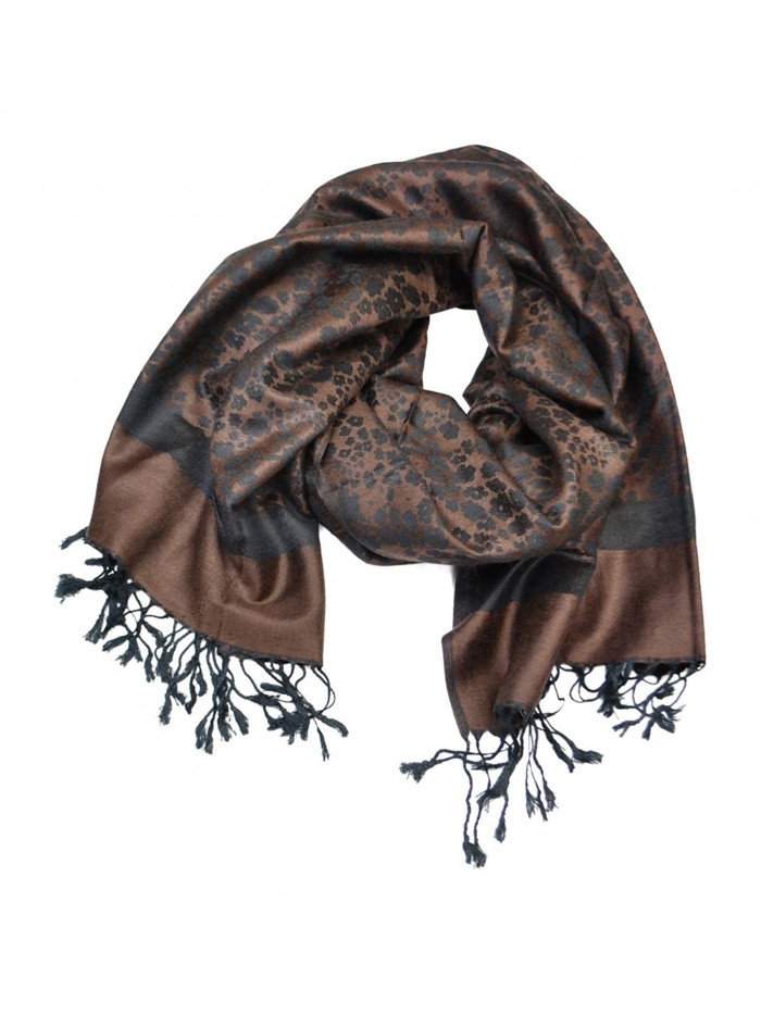 Floral Jacquard Scarf Women's Fashion Shawl Long Soft Accent Wrap - Floral - Brown - CK12MZ41QMV