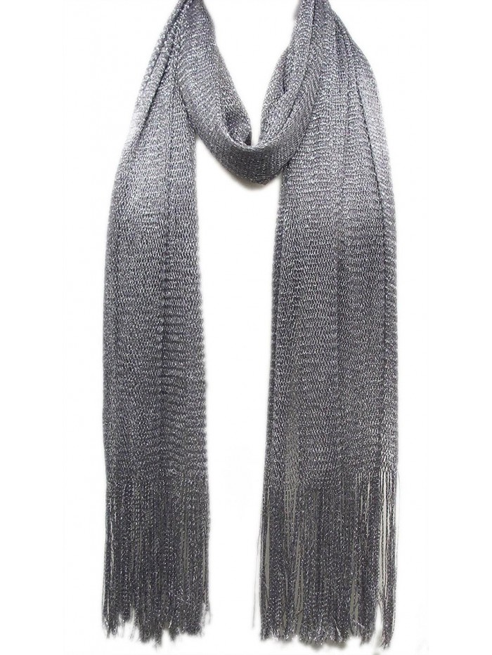 Metallic Mesh Scarf - Silver - CN113V7QYIX