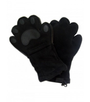 BearHands ThinsulateTM Fleece Mittens - with handy flap! (Adult) - Black - C311O520WGX