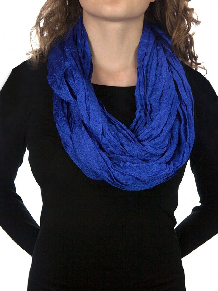 La Purse Metallic Infinity Circle Scarf - Indigo Blue - CO11QYDYX4X