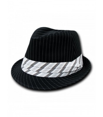 Decky Pinstripe Fedora Hat Black/White (Small/Medium) - C5110H0053H