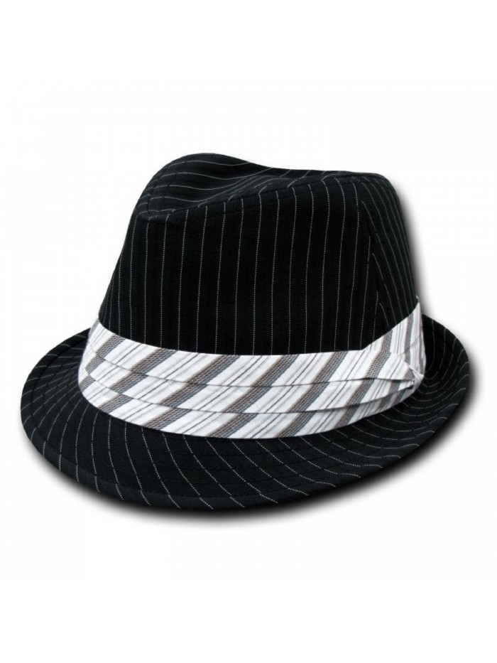 Decky Pinstripe Fedora Hat Black/White (Small/Medium) - C5110H0053H