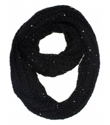 DRY77 Solid Color Knitted Infinity Loop Scarf - Black - CH11G2S7C7P