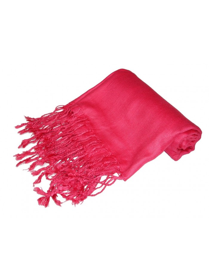 Kuldip Unisex Pashmina Scarf Shawl Wrap Throw Hot Pink - C21130YEMYZ