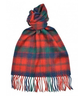 Lambswool Scottish Robertson Red Modern Tartan Clan Scarf Gift - CW11J14UYFJ