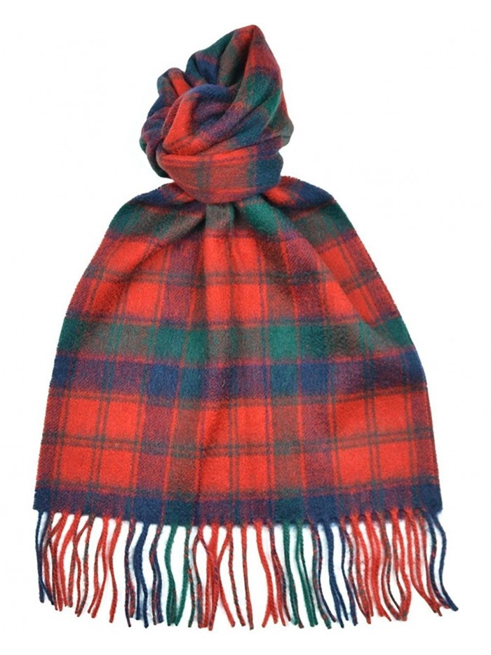 Lambswool Scottish Robertson Red Modern Tartan Clan Scarf Gift - CW11J14UYFJ