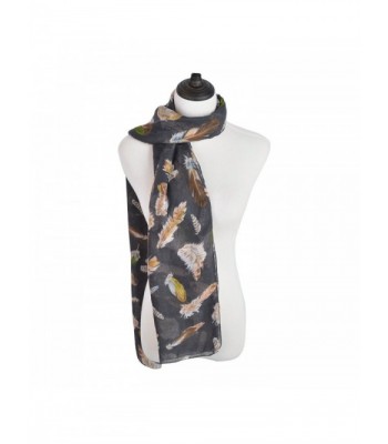 Elegant Womens Feather Print Fashion in Fashion Scarves